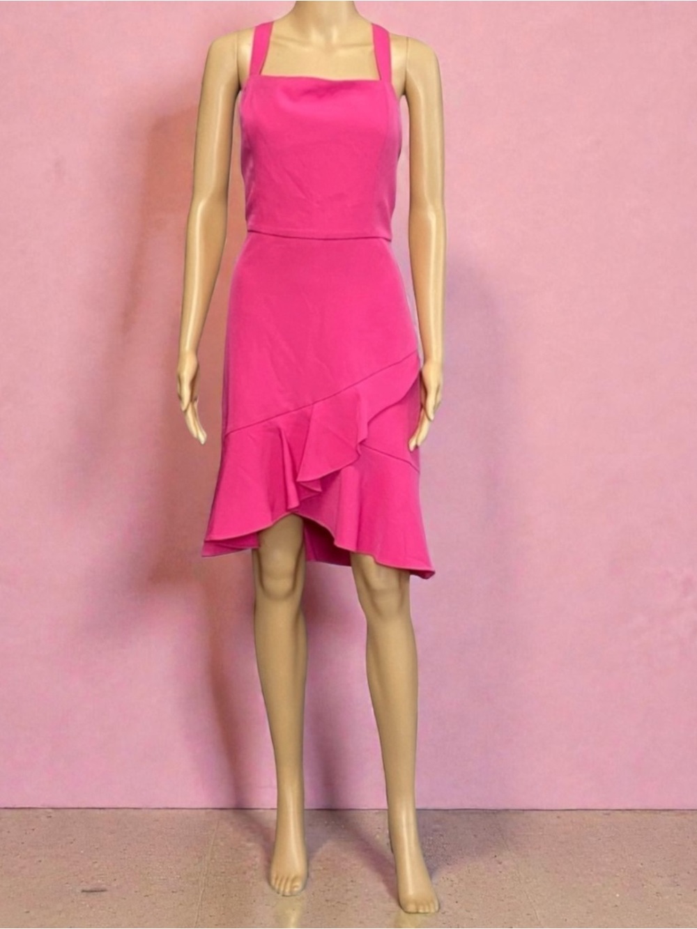 BCBGeneration Fuchsia Ruffle Midi Dress - Picture 2 of 9